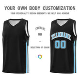 Custom Black Light Blue Classic Tops Athletic Casual Basketball Jersey